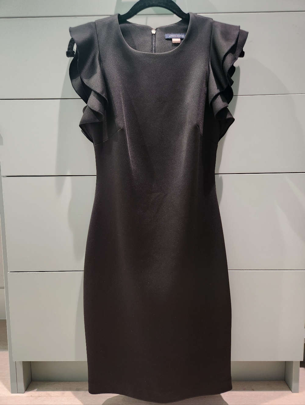 Tommy Hilfiger Black Ruffle-Sleeve Midi Dress